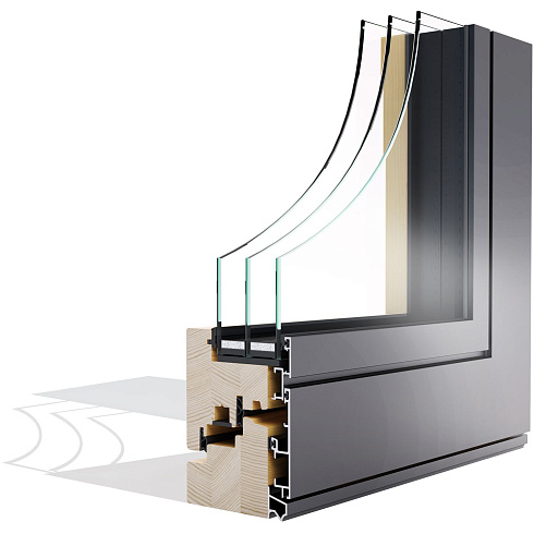 Дерево-алюминиевое окно Lokve ALULOK 90 DESIGN