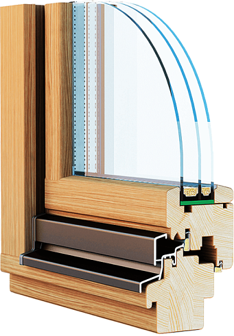Деревянное окно Petrovčič Energy efficient Сосна